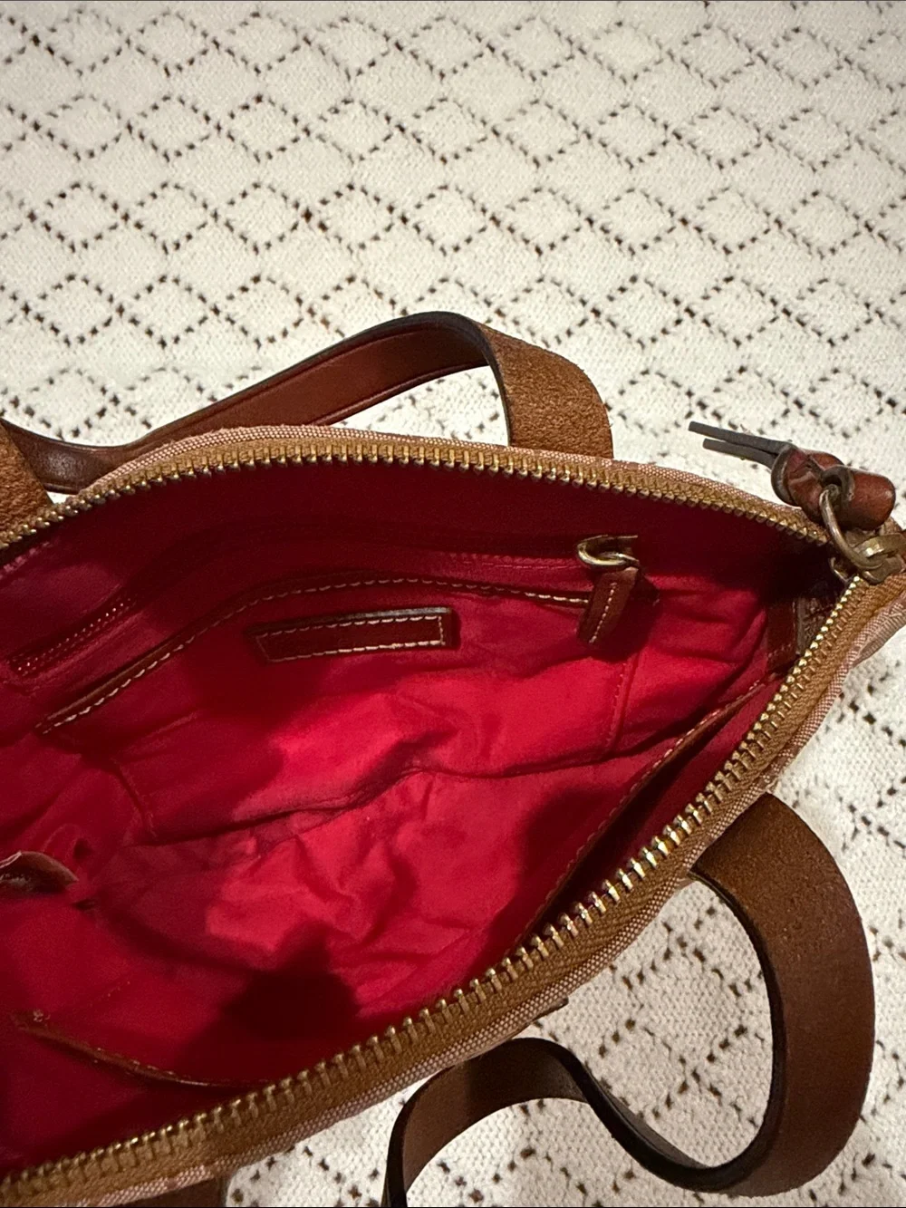 Dooney & Bourke Brown Logo-Print Duffel Bag